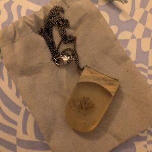 Natural Resin Pendant Necklace